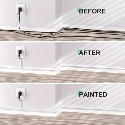 Wire Hider for Wall 15-Pack, 236 Inch No-Drill Paintable PVC Cord Cover, Conceals 3-4 Wires