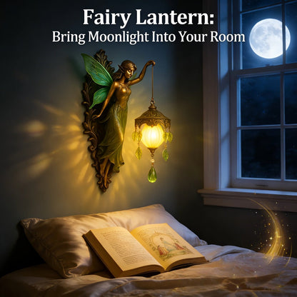 Fairy Statue Wall Decor 9.84in Fantasy Forest Fairy Sculpture, Carved Green Leaf Art Wall Hanging Ornament for Bedroom Living Room