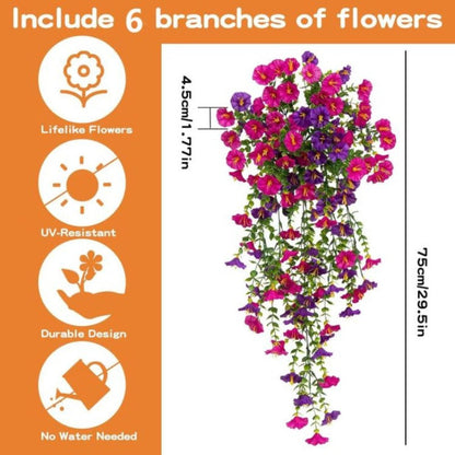 Artificial Rose Vine Hanging Garland 3pcs 216 Flowers – High-Density UV-Resistant Faux Rose Flower Vines with Realistic Roses & Foliage