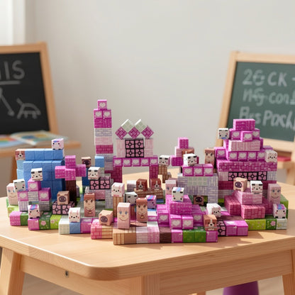 Pink Forest Park Magnetic Building Blocks 100 Piece STEM Set with the Listed Color, Size or Set Options for Everyday Use