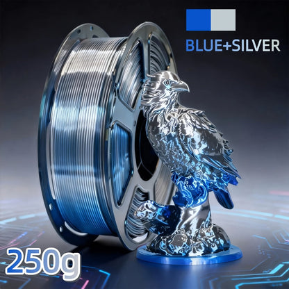 Dual Color PLA Filament 1.75mm 250g Vacuum Packed – Neatly Wound High Precision ±0.02mm Smooth Printing Two-Tone Gradient 3D Printer