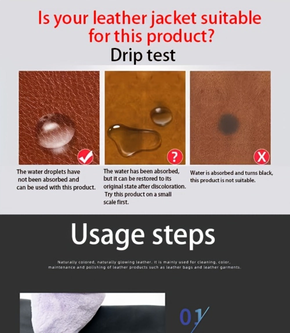 Leather Nourishing Care Kit with Polishing Wax 58g – Colorless Universal Leather Conditioner for Shoes Bags Jackets Furniture