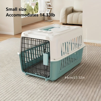 Airline Approved Pet Carrier – IATA & FAA Certified Dog Cat Travel Crate, Breathable Portable Pet Carrier Box with Buckle Closure & Easy