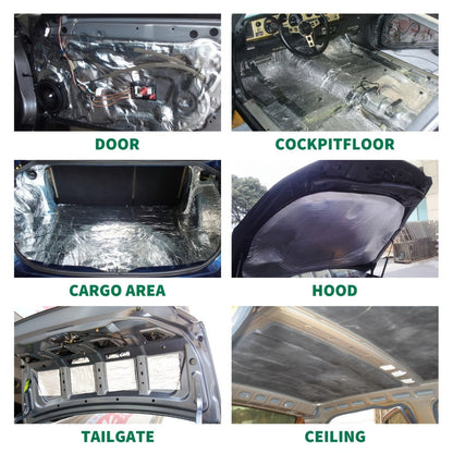 Sound Deadener Mat for Cars – Heat Shield & Noise Reduction Insulation with Self-Adhesive Backing, Reflective Aluminum Foil