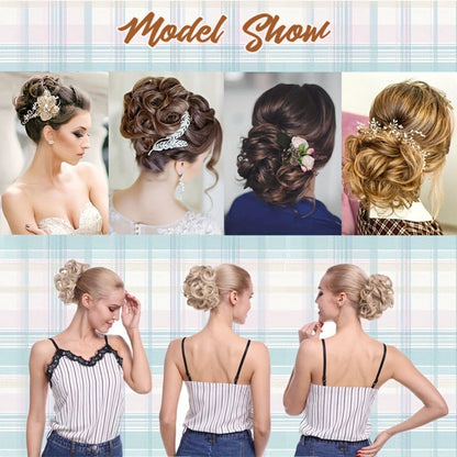 Clip In Hair Bun Extension Messy Bun Chignon Hairpiece – Synthetic Curly Updo with Comb & Scrunchie for Women