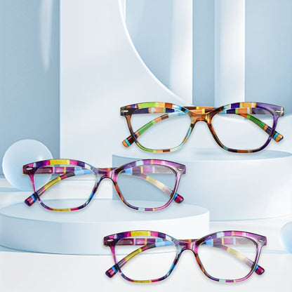 Reading Glasses – Three-Pair Rimless Metal Readers in Multiple Colors and Strengths with Multiple Strength and Color Options