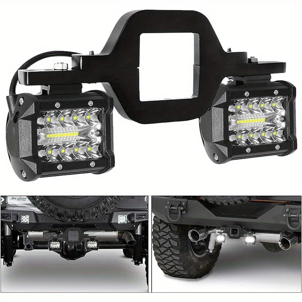 Hitch Mount LED Work Light 4-Inch 18W, 3000+ Lumen Off-Road Spot Light with 2-Inch Tow Hitch Bracket for Truck Trailer SUV Pickup
