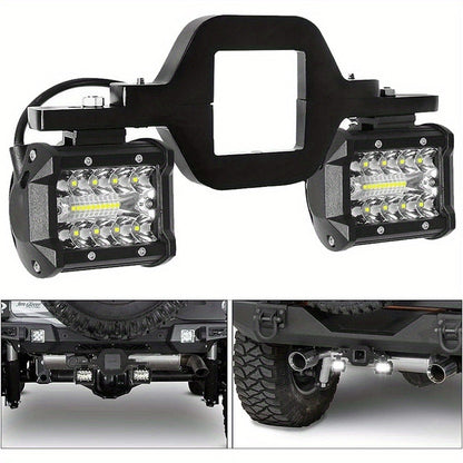 Hitch Mount LED Work Light 4-Inch 18W, 3000+ Lumen Off-Road Spot Light with 2-Inch Tow Hitch Bracket for Truck Trailer SUV Pickup