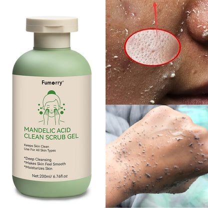Mandelic Acid Exfoliating Gel 200ml with Aloe & Rose Extract, Deep Cleansing Pore Cleanser for Face & Body