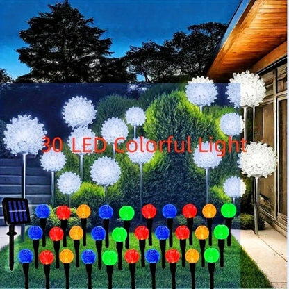 Solar Garden Light Bubble Path Stakes 30-Piece Set with Colorful or Warm White LED Options