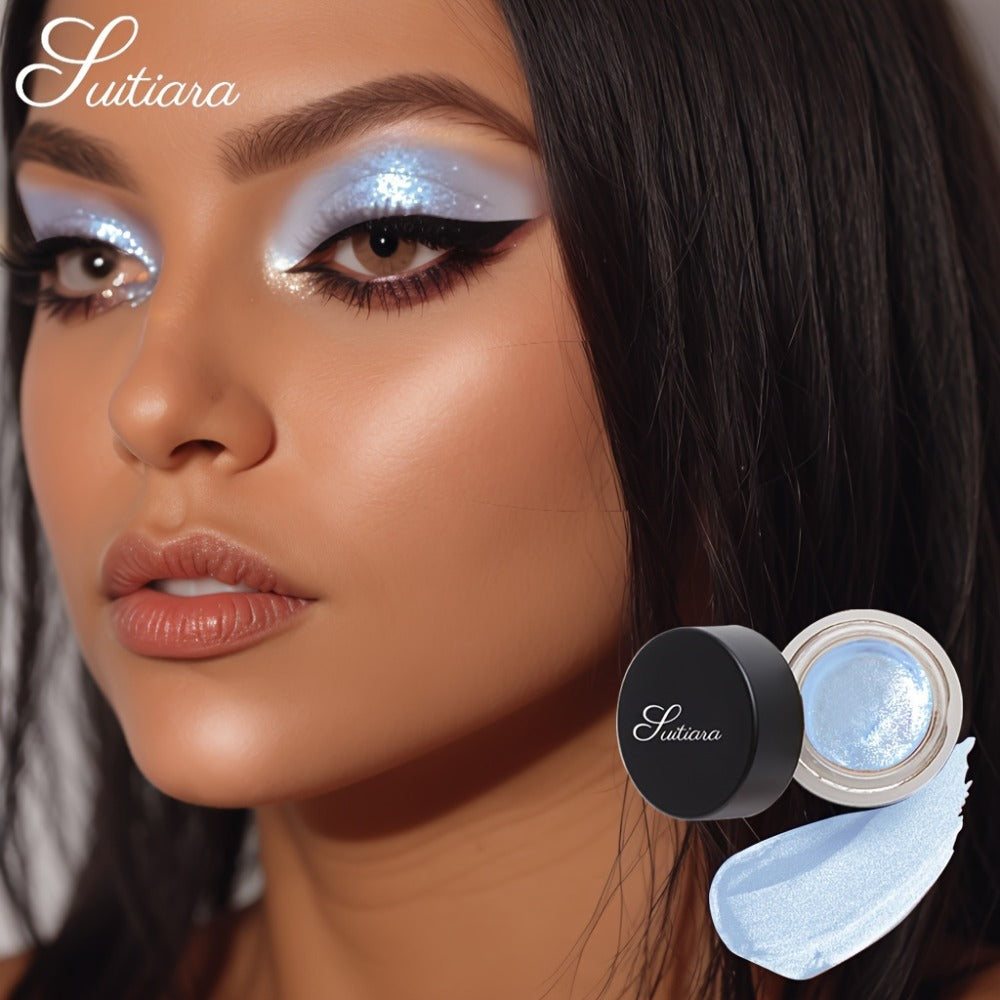 Shimmer Jelly Eyeshadow 2 Pack, Icy Cool Tone Frosty Glow Gel Eye Makeup, Non-Creasing Blendable Formula