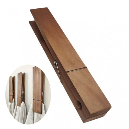 Wooden Clothespins Heavy Duty Laundry Clips – Oversized Clothes Pins for Bathroom, Kitchen & Outdoor Drying, Rust-Resistant Wood Towel Clip
