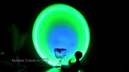 RGB Sunset Lamp Projection with Stand & Remote Control, USB Color Changing Sunset Light for Bedroom