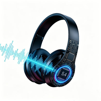 LED Light Over-Ear Wireless Headphones Deep Bass Subwoofer, Active Noise Cancelling Foldable Headset Bluetooth 5.3