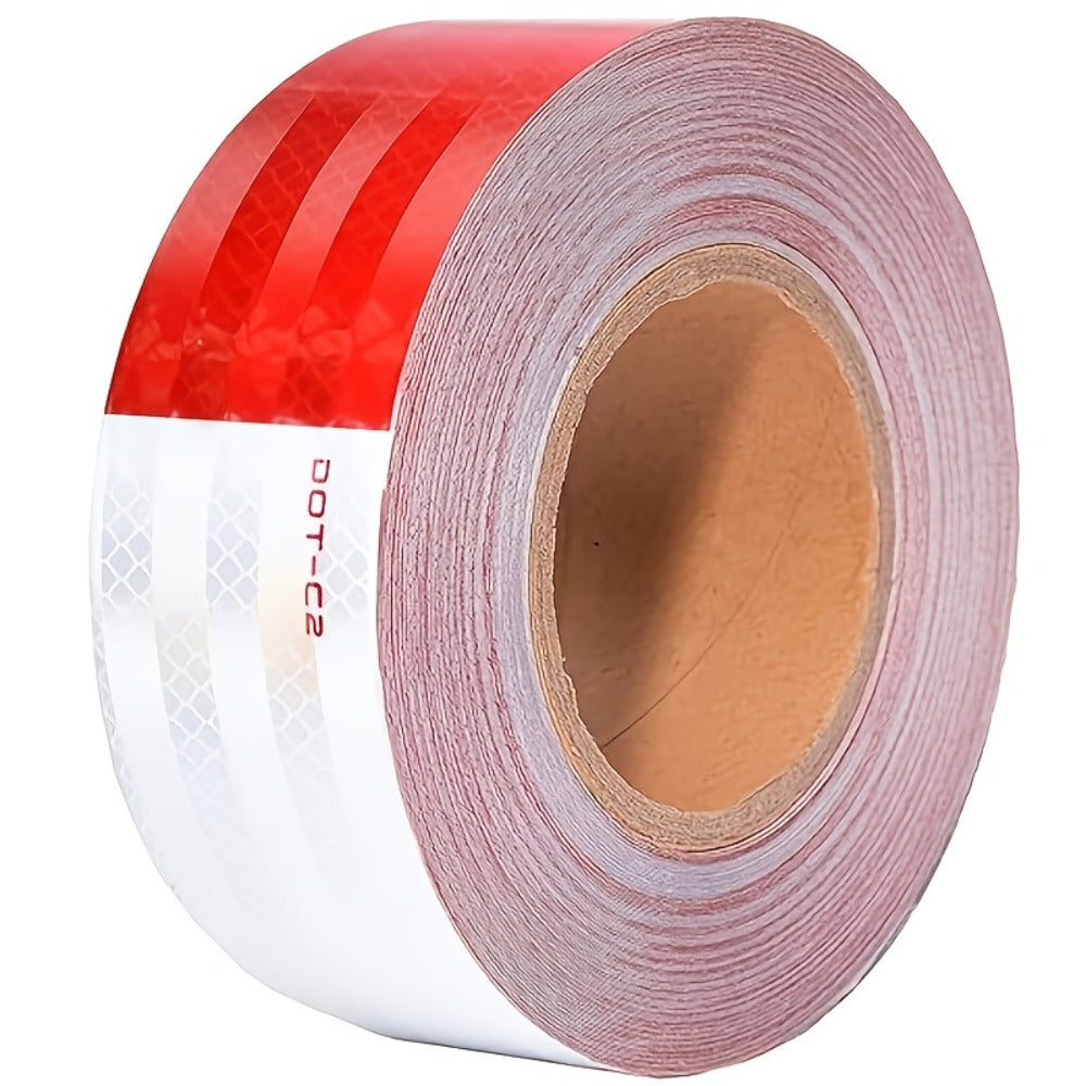 DOT-C2 Reflective Tape 2"x60' High Intensity Prismatic Self-Adhesive Safety Strip – Waterproof Wear-Resistant Ultra Bright for Cars Trucks