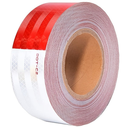 DOT-C2 Reflective Tape 2"x60' High Intensity Prismatic Self-Adhesive Safety Strip – Waterproof Wear-Resistant Ultra Bright for Cars Trucks