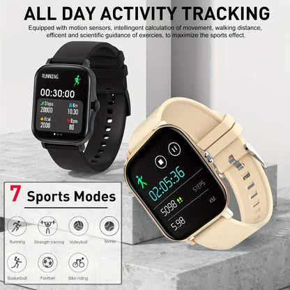 Smartwatch Large Screen with Bluetooth Calling, Unisex Bluetooth, Message Reminder, Multiple Sport Modes, Heart Rate and Sleep Readouts