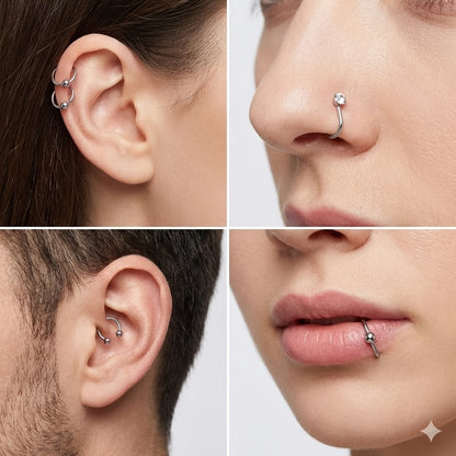 Ear Piercing Kit 124PCS Professional Body Piercing Set with Piercing Gun for Entryways, Bedrooms and Living Spaces