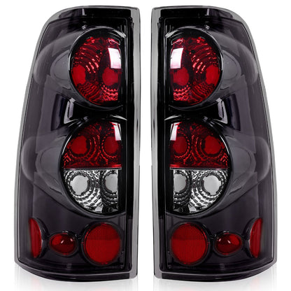 Tail Lights for Chevy Silverado 1500 2500 3500 1999-2006 & GMC Sierra 1999-2003 – Direct Replacement Pair | Black Housing | Smoked Gray