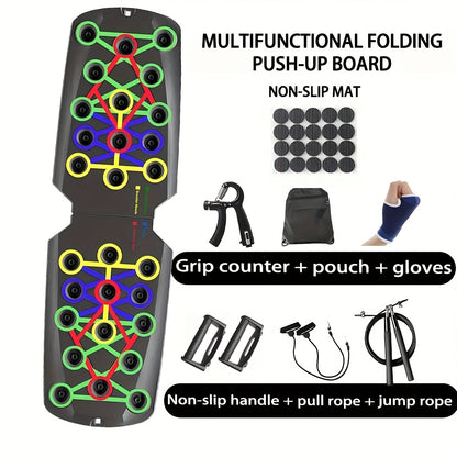 Push Up Board Multifunctional Color-Coded Chest Workout System, Adjustable Home Gym Equipment for Chest, Shoulders