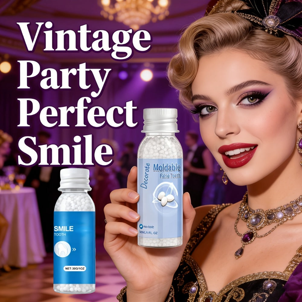 Moldable Fake Teeth Kit for Adults & Seniors, Temporary Dental Veneers Missing Tooth Filling Snap On Teeth