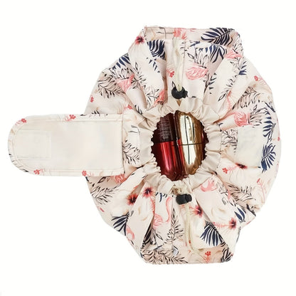 Makeup Bag Drawstring Flat-Lay Oxford Organizer in 12 Print and Color Options for Travel, Vanity and Everyday Beauty Storage
