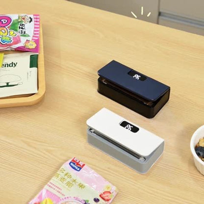 Portable Mini Bag Sealer USB Rechargeable, Handheld Food Sealer with Built-In Cutter for Fruits, Vegetables