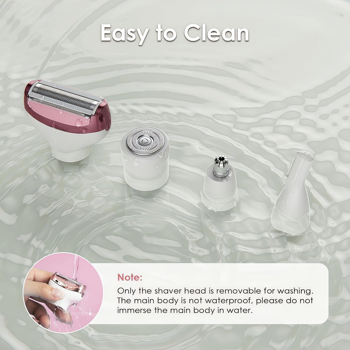 4-in-1 Electric Hair Remover for Women USB Rechargeable Shaver Trimmer – Eyebrow Nose Face Leg Bikini Line Underarm Peach Fuzz Removal