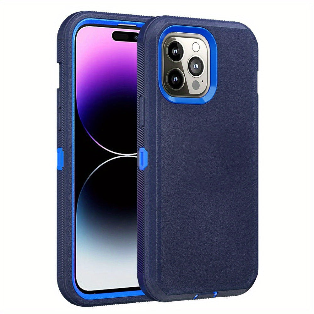 Phone Case Dual-Layer TPU and PC layered Armor with rear ring layout for iPhone 14 with Model-Specific Cutouts and Color Choices