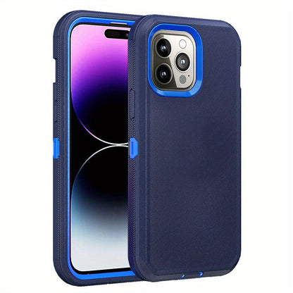 Phone Case Dual-Layer TPU and PC layered Armor with rear ring layout for iPhone 14 with Model-Specific Cutouts and Color Choices