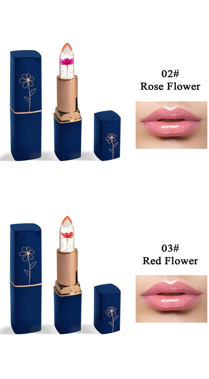 Flower Shaped pH Lip Balm Set 6pcs Individually Wrapped – Color Changing Transparent to Pink Tint, 6 Flavors Deep Moisturizing