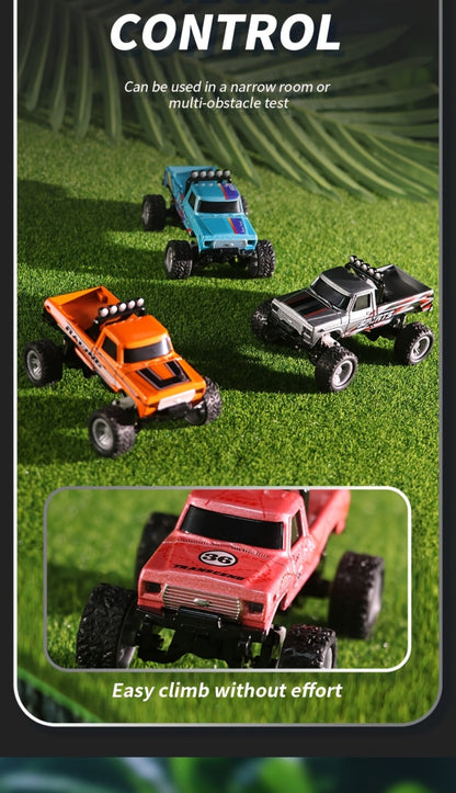 1:64 Scale Mini RC Car Alloy Off-Road Truck with Shock Absorbers – Pocket-Sized Remote Control Car for Boys Ages 6 7 8 9 10