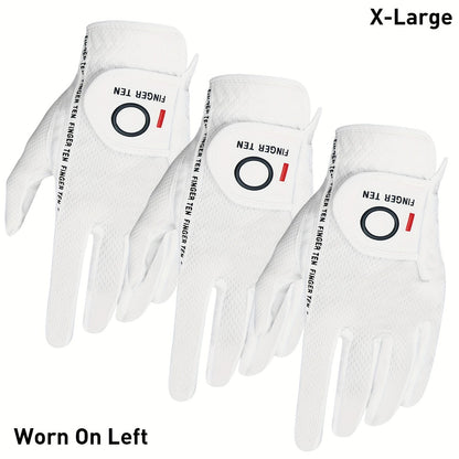 Wet Weather Golf Gloves Rain Grip 3-Pack for Men | Breathable Water-Resistant Golf Gloves for Left & Right Hand