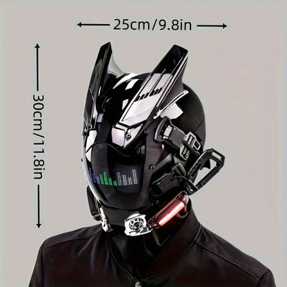 LED Wireless Cyberpunk Mask Light Up, Remote Control Sci-Fi Face Mask for Halloween, Bar Club Rave Party