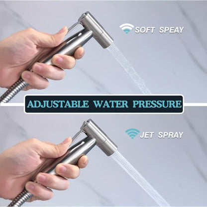 Wall-Mounted Handheld Spray Gun Set with Bracket, Teflon Tape & Flexible Hose – Bathroom Bidet Sprayer for Toilet, Sink