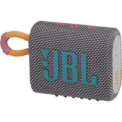 Bluetooth Speaker JBL Go 3 with IP67 Rating, USB-C Charging, Carry Loop, Five-Hour Runtime and Four Colors
