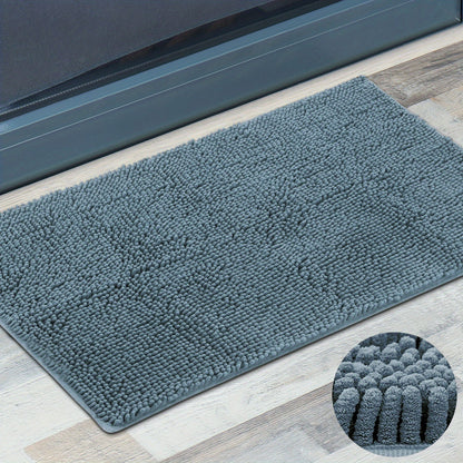 Chenille Doormat Absorbent Non-Slip Washable Indoor Outdoor Mat – Soft Shaggy Entryway Rug for Muddy Paws