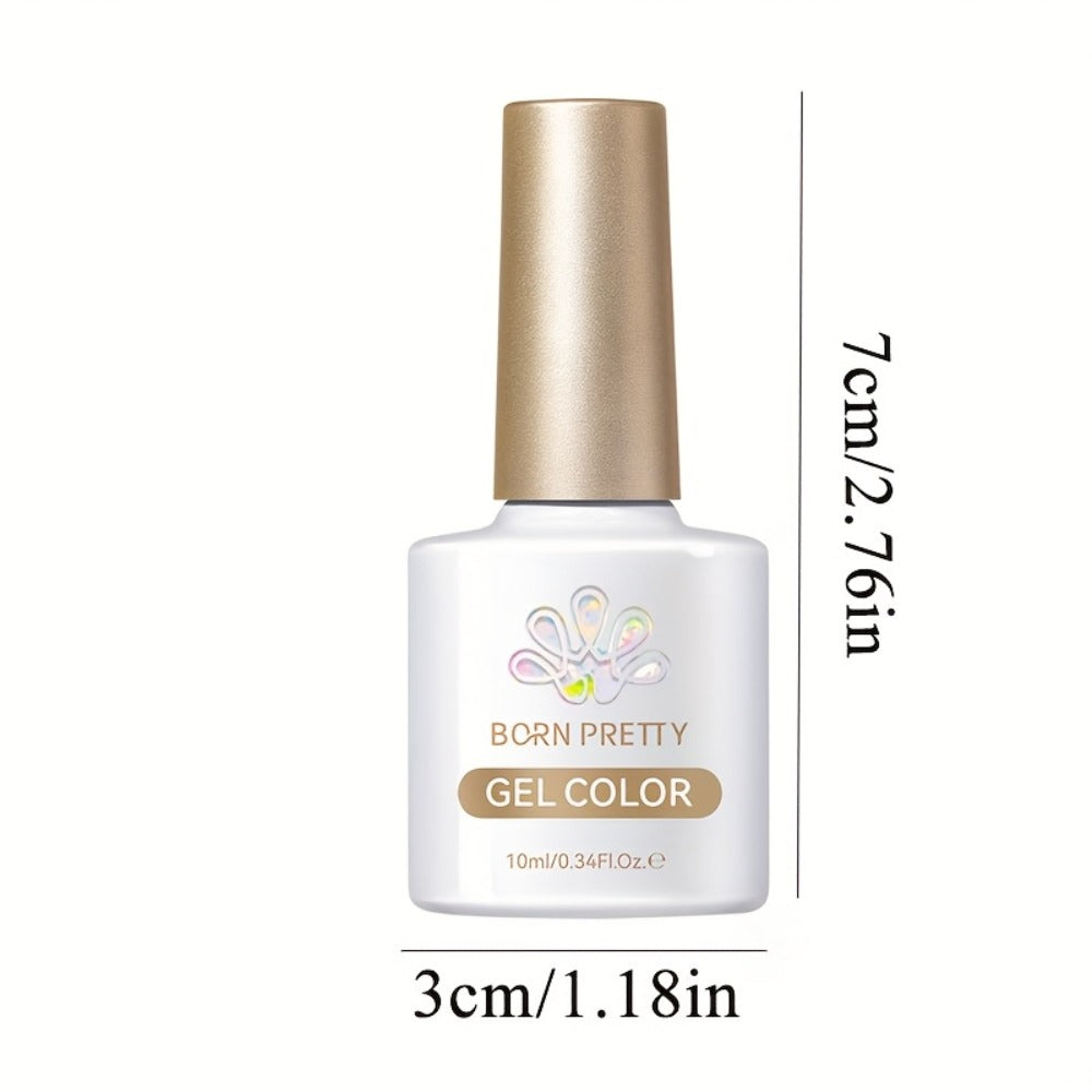 Gel Nail Polish BORN PRETTY MY45 Nude-Gold Magnetic Cat-Eye in 10ml with UV/LED Soak-Off Formula