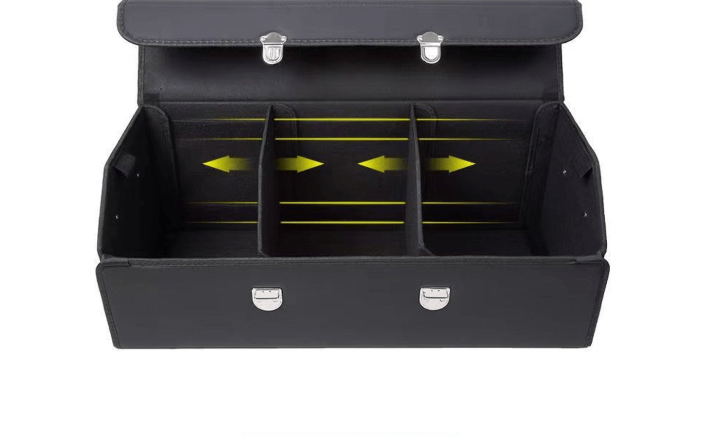 Car Trunk Organizer, Foldable PU Leather and Oxford Box with Adjustable Dividers in 12.15 Gallon or 32L Sizes