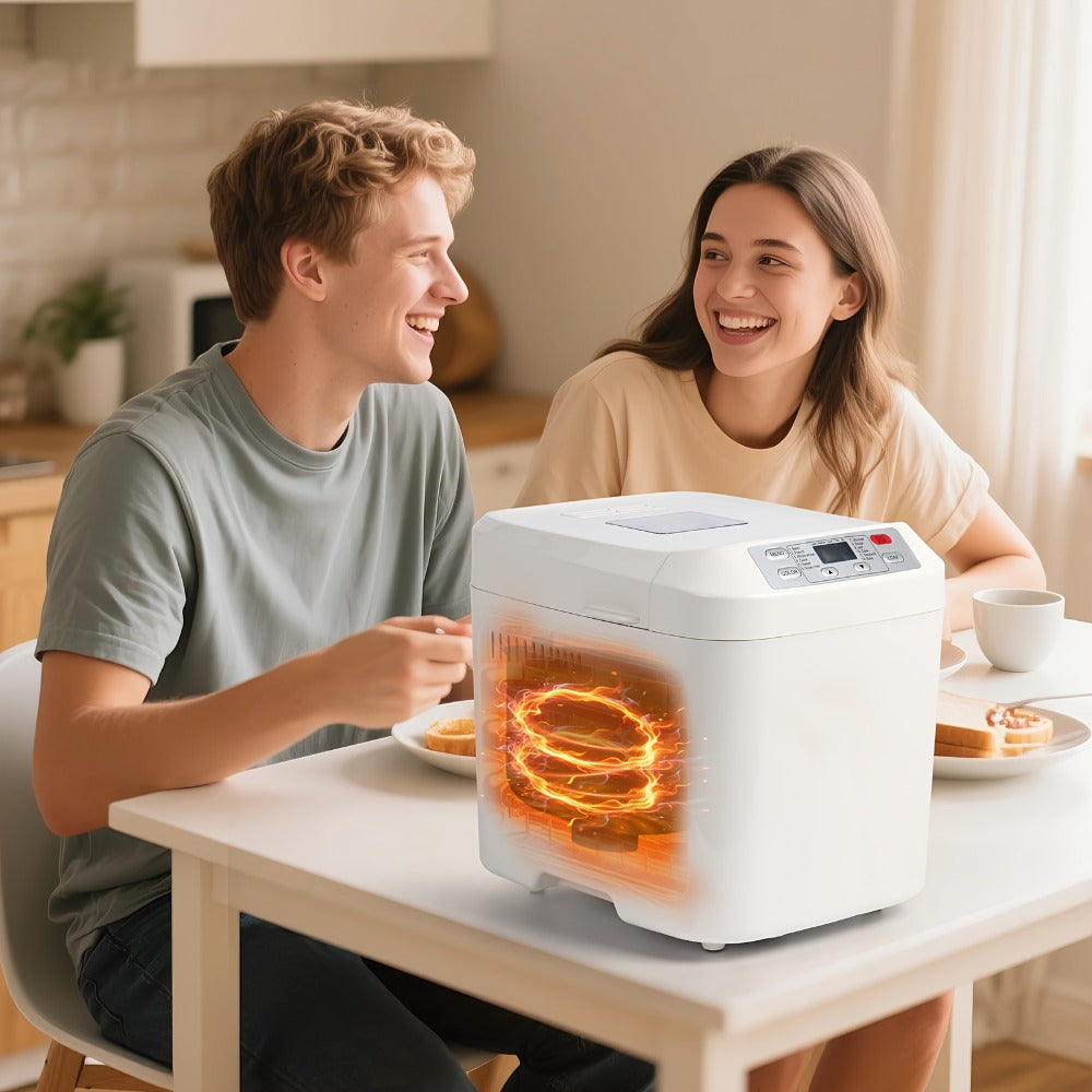 Bread Machine 12-in-1 Bread Maker with Gluten-Free Setting, Nonstick Pan, 2 Loaf Sizes, 13H Delay Timer & 1H Keep