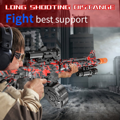 Large Drum Magazine Dual Mode Foam Blaster, Full Auto & Semi-Auto Outdoor Team Battle Toy Gun for Kids Boys Ages 8+