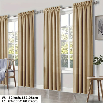 Blackout Curtains 4 Panels Thermal Insulated Room Darkening Drapes, Rod Pocket, Energy Saving, Solid Color for Bedroom & Living Room