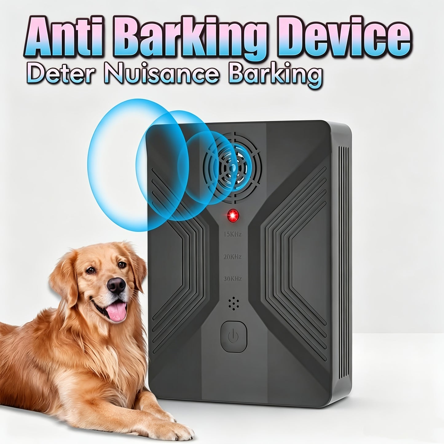 55ft Rechargeable Ultrasonic Bark Deterrent – USB Charged 1-Month Battery, 3 Frequency Modes 15–30KHz | Mountable Dog Barking Stopper