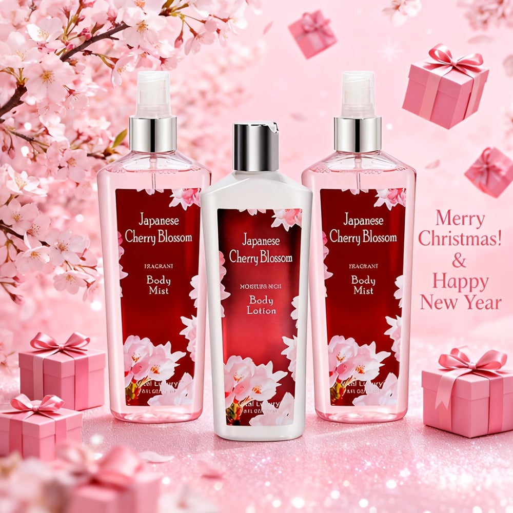 Body Care Gift Set for Women 3pcs, Body Wash, Lotion & Perfume Fragrance Moisturizing Skin Care Kit Sweet