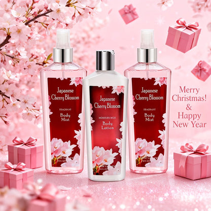 Body Care Gift Set for Women 3pcs, Body Wash, Lotion & Perfume Fragrance Moisturizing Skin Care Kit Sweet