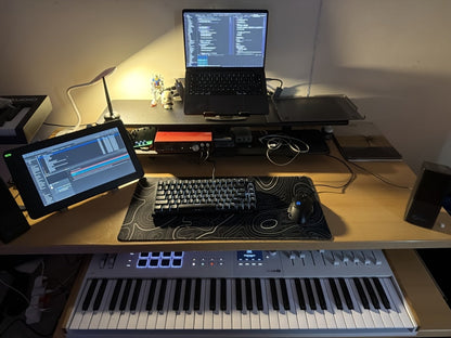 Dual Monitor Stand Riser with Storage E-Sports Style, Adjustable Height Desk Organizer with Cable Management