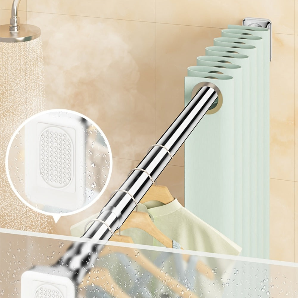 No-Drill Tension Curtain Rod with 33 mm Tube, Black, White or Grey Finish and 15.75–196.85 Inch Ranges