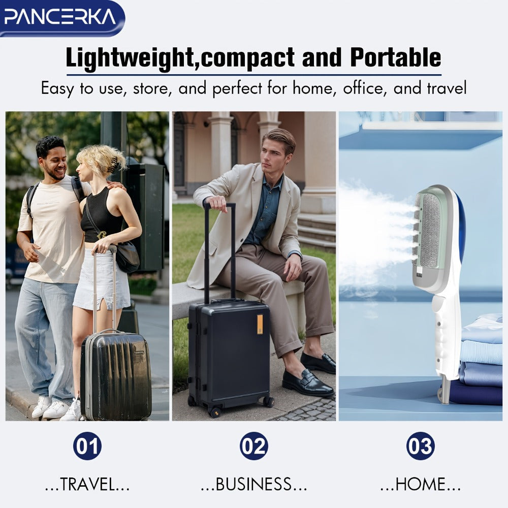 Portable Steam Iron Steamer Fast 25-Second Heat-Up Horizontal Vertical Steaming Dry Ironing for Entryways, Bedrooms and Living Spaces