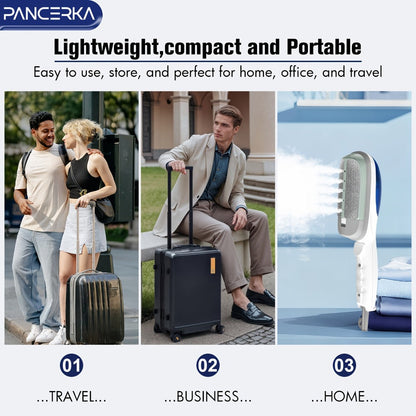 Portable Steam Iron Steamer Fast 25-Second Heat-Up Horizontal Vertical Steaming Dry Ironing for Entryways, Bedrooms and Living Spaces