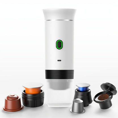 Portable Capsule Coffee Machine USB Rechargeable One-Touch Brewing Compact Espresso Maker for Bath Time, Home Spa and Personal Care
